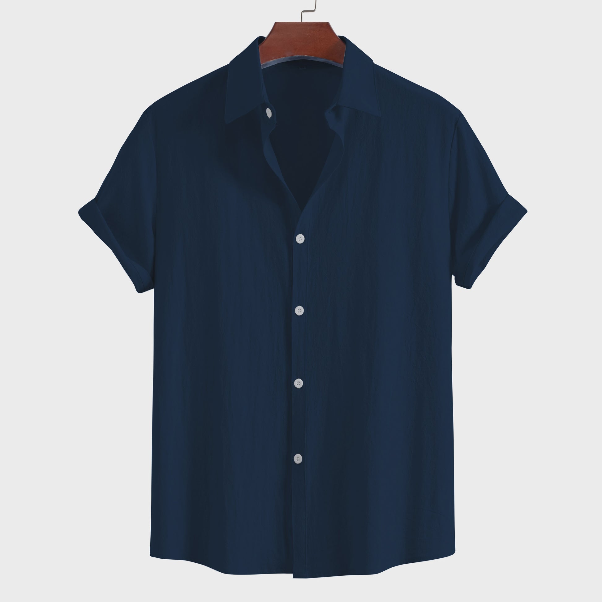 Comfortabel Heren Overhemd met Korte Mouw en Kraag - Zomerse Casual Stijl van Puur Katoen