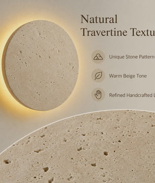 Moderne Wabi Sabi Travertin Wandlamp met LED - Natuursteen Sfeerverlichting