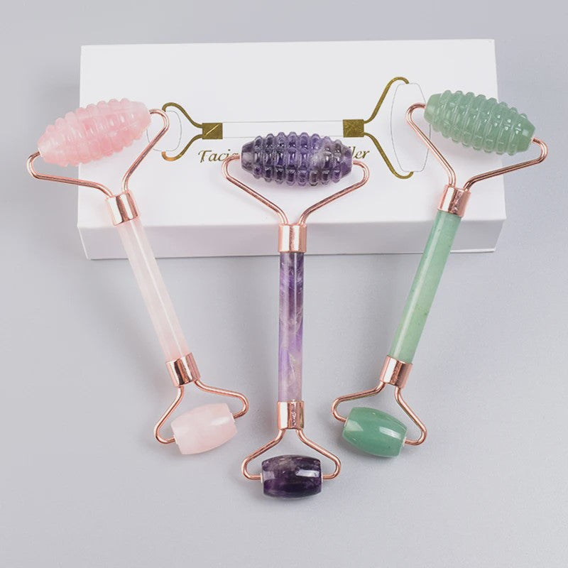 Luxe Jade Gezichtsmassage Roller & Gua Sha Set - Rose Gold