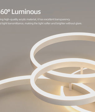 Moderne LED Plafondlamp Chandelier - Dimbare Ring Lamp voor Woonkamer & Slaapkamer