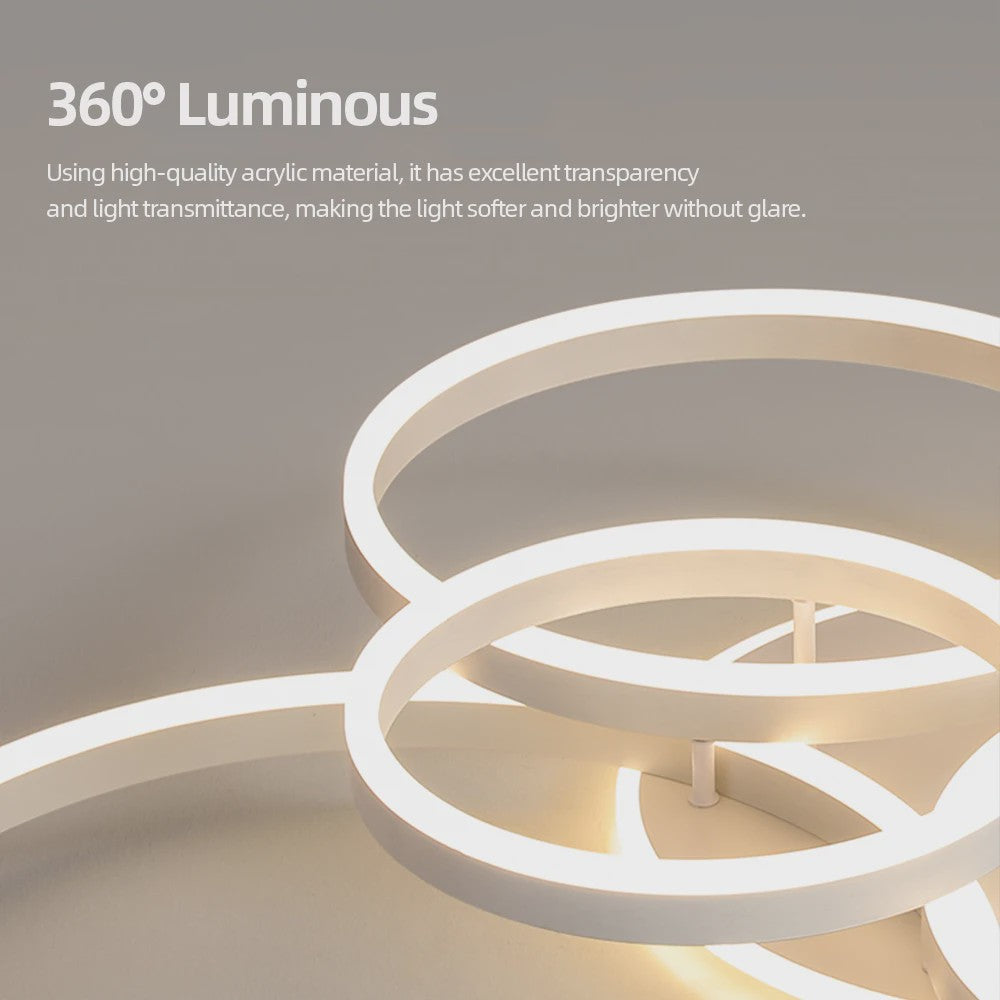 Moderne LED Plafondlamp Chandelier - Dimbare Ring Lamp voor Woonkamer & Slaapkamer