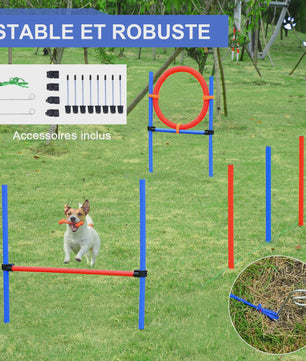 PawHut Agility sport for dogs complete equipment obstacles and training 11 pieces agility course dog with trans bag