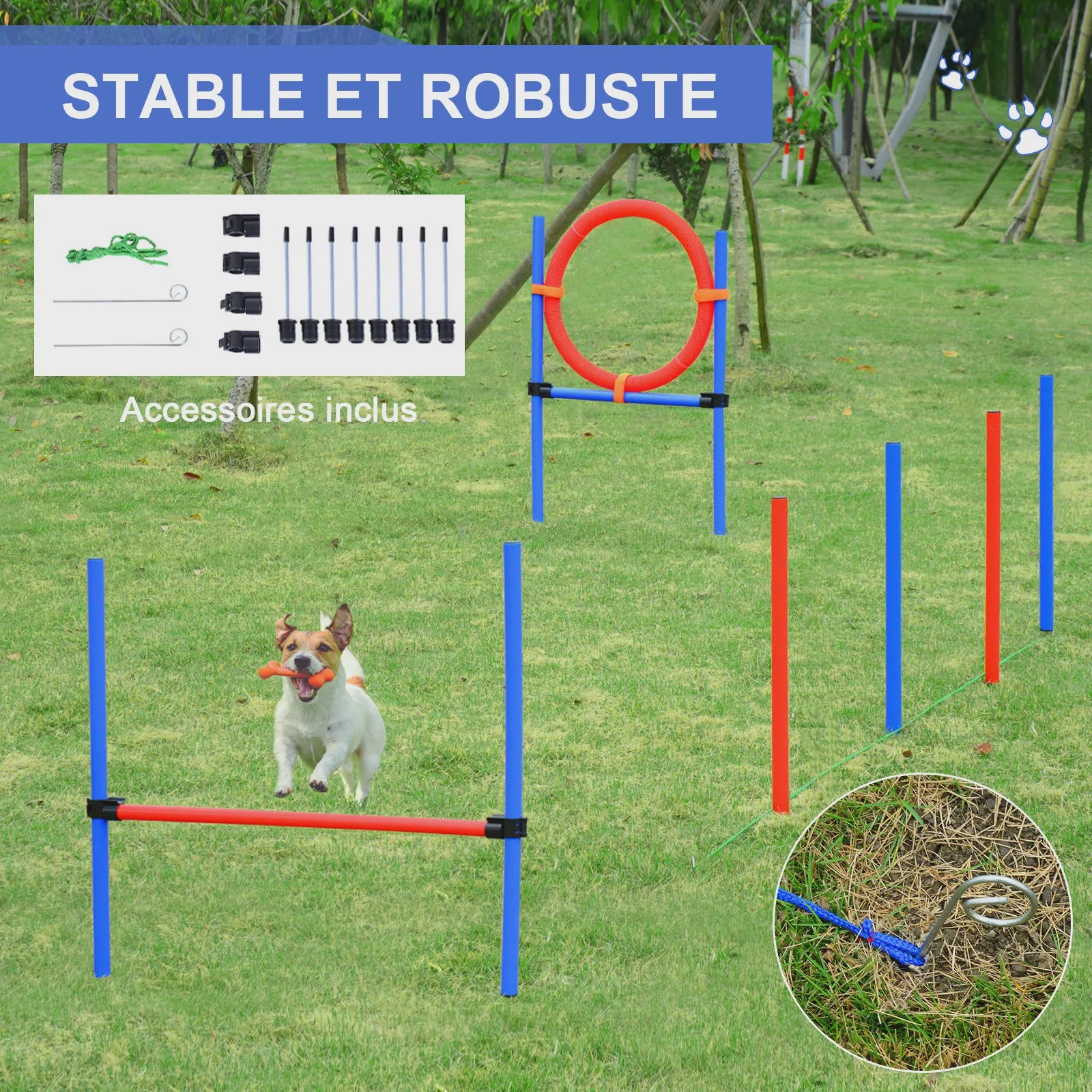 PawHut Agility sport for dogs complete equipment obstacles and training 11 pieces agility course dog with trans bag