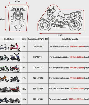 Waterdichte Motorhoes - Universeel, Stof- en UV-bestendig