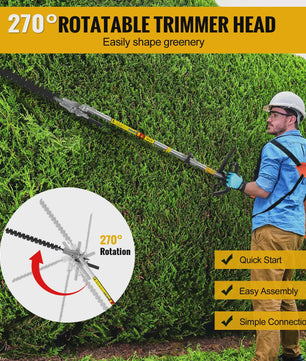 CONENTOOL 52CC 6-in-1 Benzine Grasmaaier, Bosmaaier, Heggenschaar & Kettingzaag Tuingereedschap