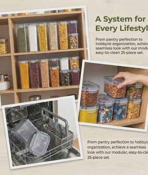 25-delige Luchtdichte Voorraadpotten Set - BPA-Vrij Stapelbaar voor Keuken & Pantry