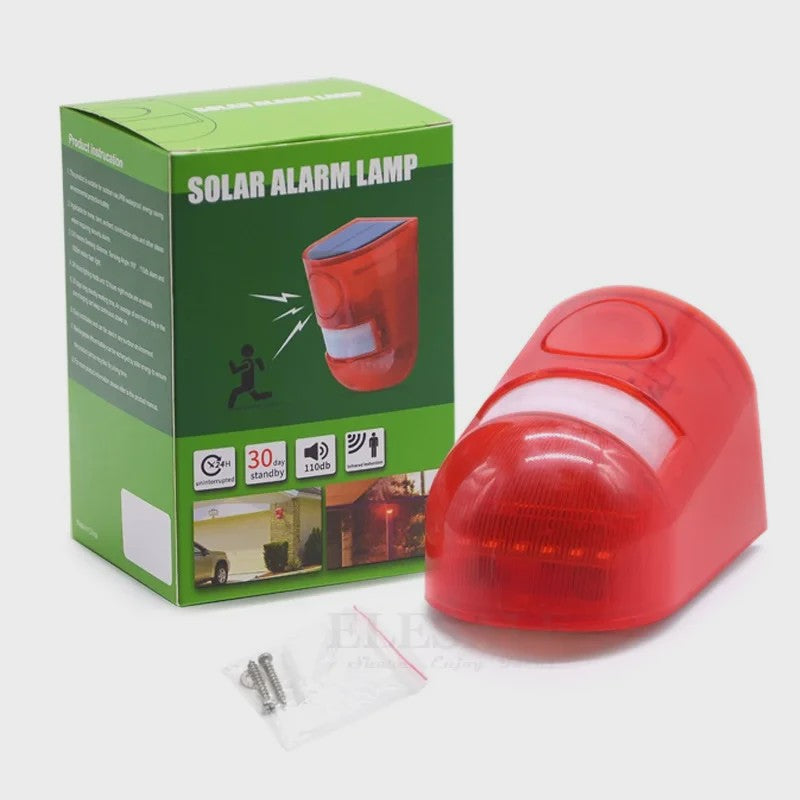 Draadloze Zonnesensor Alarm met Sirene & Strobe Licht - Tuin & Huisbeveiliging