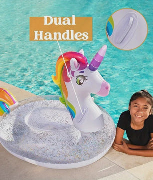 Opblaasbare Eenhoorn Zwemband met Glitters - Leuk voor Kinderen in het Zwembad