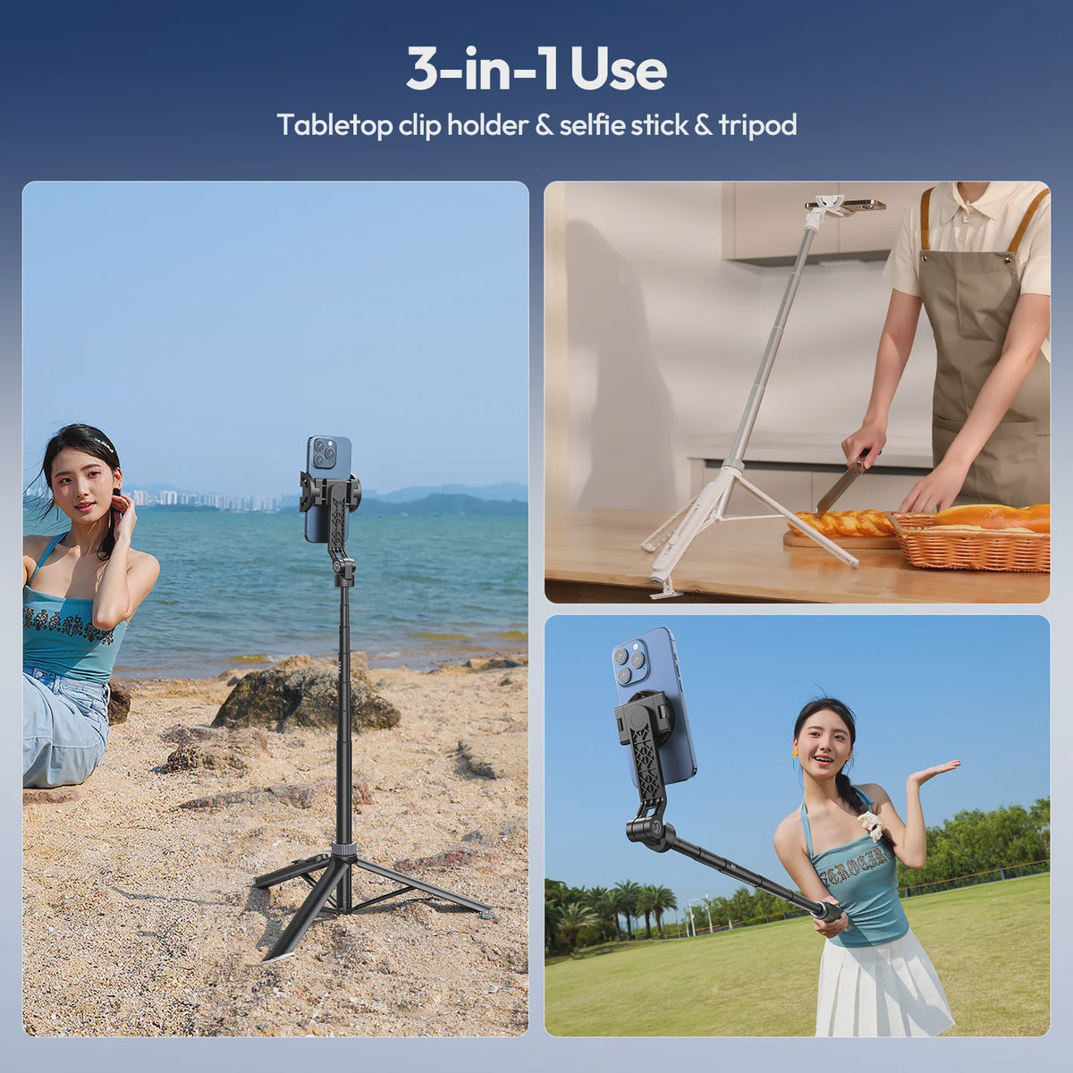 Ulanzi TT88 1.44M Selfie Stick & Statief met MagSafe Klem - Overhead & 360° Fotografie