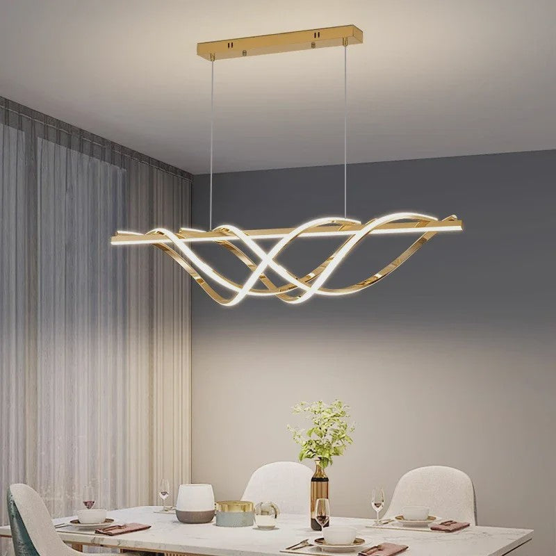 Moderne LED Hanglamp Golvend Design - Sfeervolle Verlichting voor Woonkamer & Eetkamer