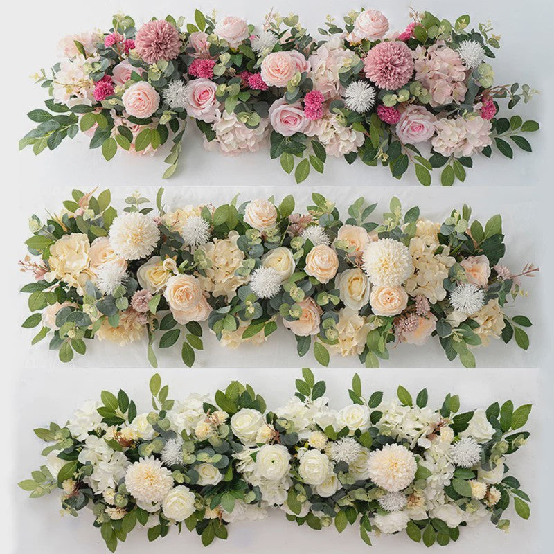 Luxe Witte Kunstbloemen Slinger 100cm - Bruiloft Tafeldecoratie & Achtergrond