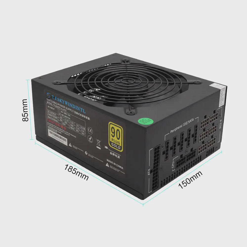 Krachtige 2000W ATX Modulaire PC Voeding voor Mining (ETH/BTC) - 110V/220V