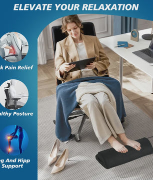 Ergonomisch Memory Foam Voetenbankje - Onder Bureau Voetensteun voor Comfort & Beenverhoging