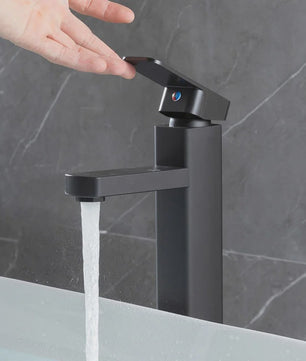 Zwarte Vierkante Wastafelkraan - Mengkraan voor Warm & Koud Water - Anti-Splash