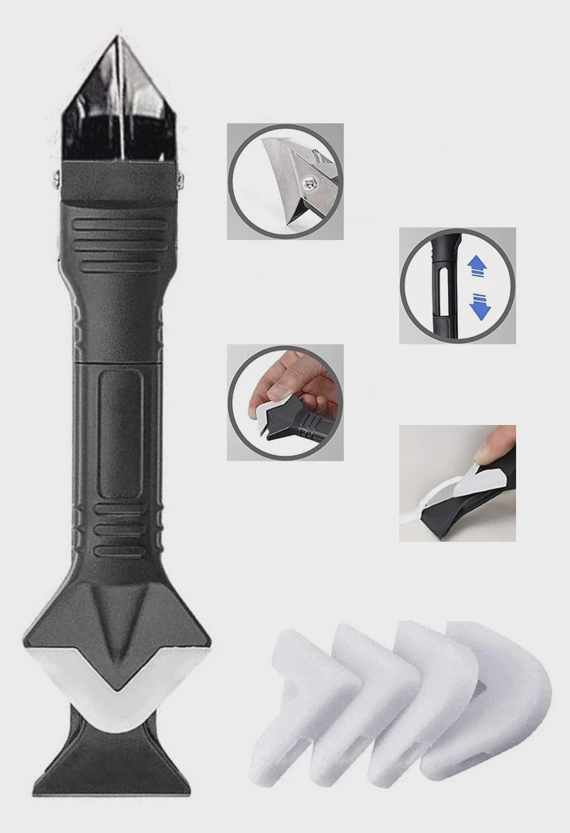 5-in-1 Silicone Voegentrekker en Afwerkgereedschap - Voor Badkamer, Keuken & Meer