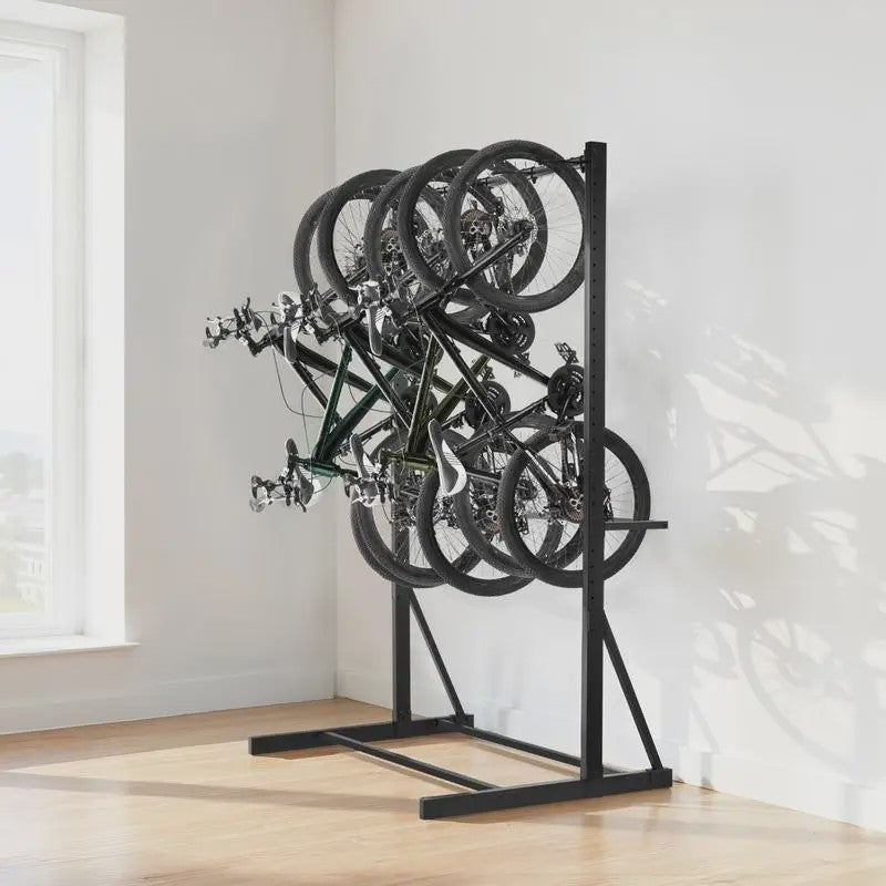 Fietsenrek voor 5 Fietsen - Carbon Staal - 136 kg Capaciteit - Verticale Fietsenstalling