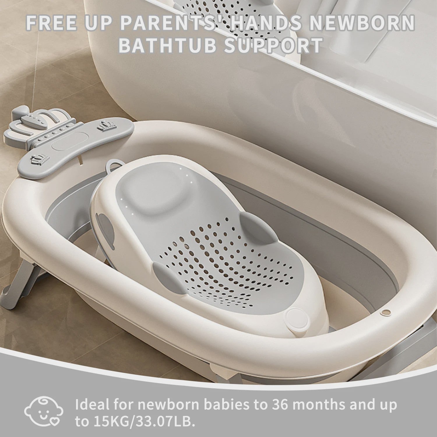 Ergonomische Antislip Babybadsteun - Zacht & Comfortabel voor Baby's tot 6 Maanden