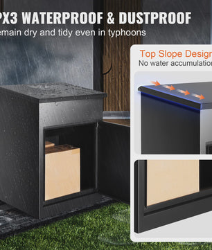 Wandmontage Brievenbus met Anti-diefstal Slot - IPX3 Waterdicht & Grote Opslag voor Pakketten