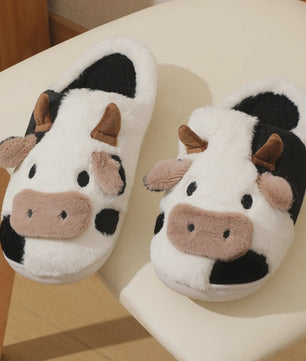 Warme Pluche Koe Pantoffels voor Dames & Heren - Comfortabel & Anti-slip