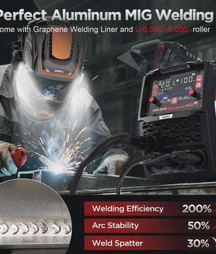 ANDELI 205A 6-in-1 MIG/TIG/Stick Lasapparaat - Gas/Gasloos, Aluminium & Spool Gun Compatibel
