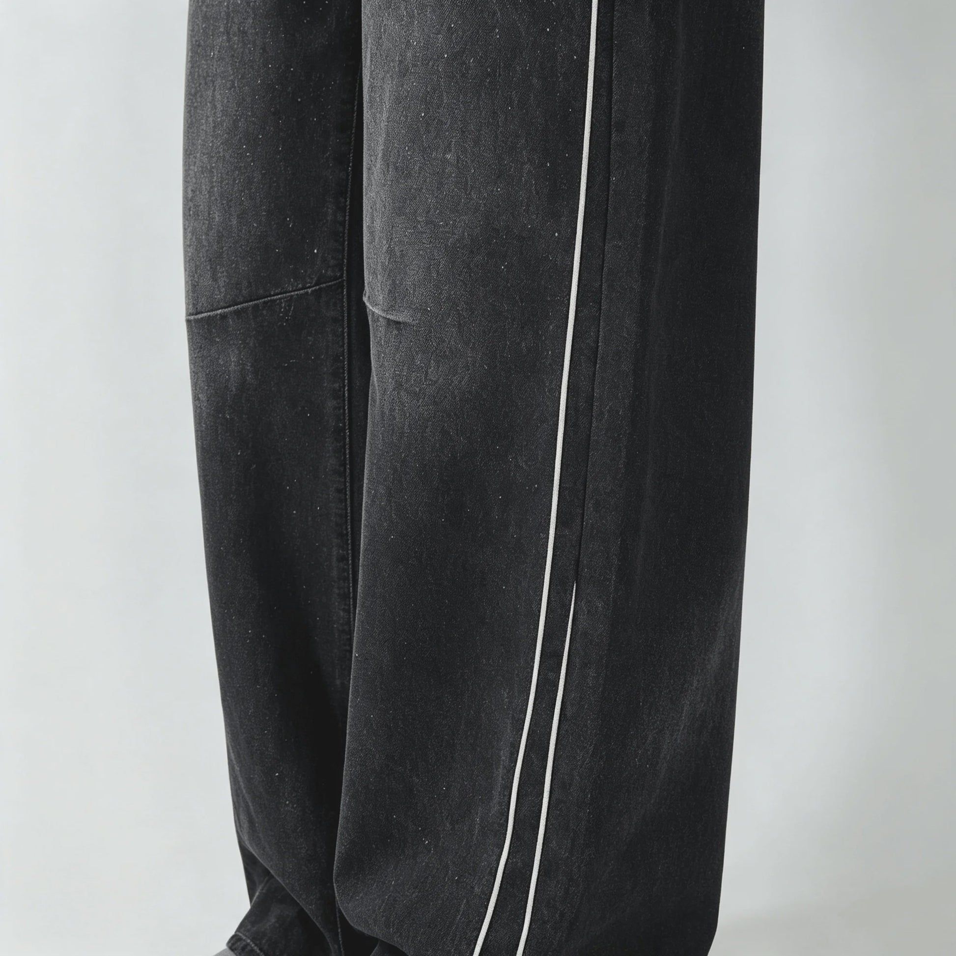 Dames Y2K Jeans met Strass en Wijde Pijpen - Zwart Gewassen Baggy Denim