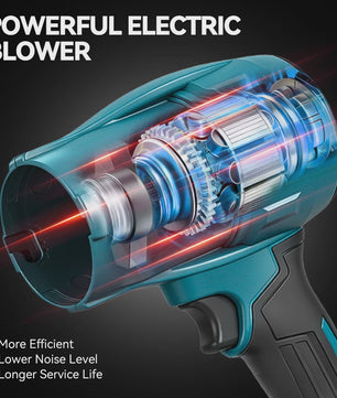 ONEVAN 3500W Krachtige Accu Bladblazer & Stofzuiger - 350M/S - Borstelloze Motor - Compatibel met Makita 18V
