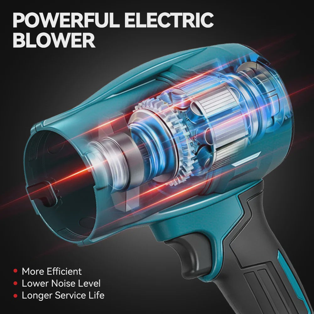 ONEVAN 3500W Krachtige Accu Bladblazer & Stofzuiger - 350M/S - Borstelloze Motor - Compatibel met Makita 18V