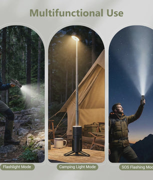 Telescopische Campinglamp met LED, Draagbare Noodverlichting & Powerbank Functie