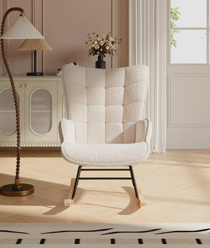 Comfortabele Teddy Velvet Schommelstoel - Perfect voor Babykamer & Ontspanning
