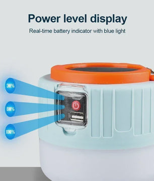 Draagbare LED Campinglamp met Solar & USB Opladen - Waterdicht en Krachtig