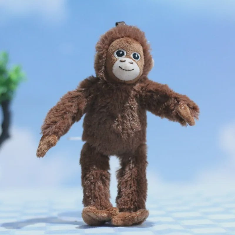 Schattige Aap Pluche Hanger - Gorilla Knuffel voor Rugzak & Sleutelhanger