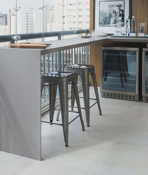 Set van 4 Industriële Barkrukken Metaal Zwart - 76cm Hoog