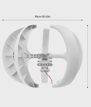 600W Verticale Windturbine Generator 24V - Duurzame Energie voor Thuis en Boot