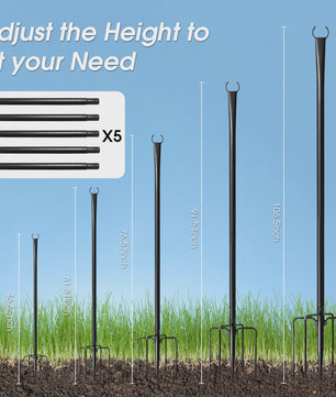 10FT Metalen Verstelbare Paal voor Slingerlichtjes - Waterdicht & Robuust