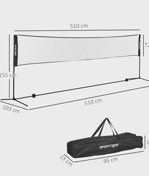 SPORTNOW 3-in-1 Sportset: Badminton, Pickleball & Volleybal met Verstelbaar Net