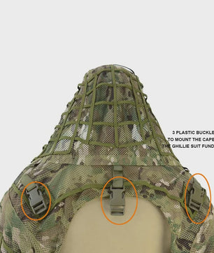 Ademende Ghillie Suit Cape - Camouflage Basis voor Jacht, Airsoft & Paintball