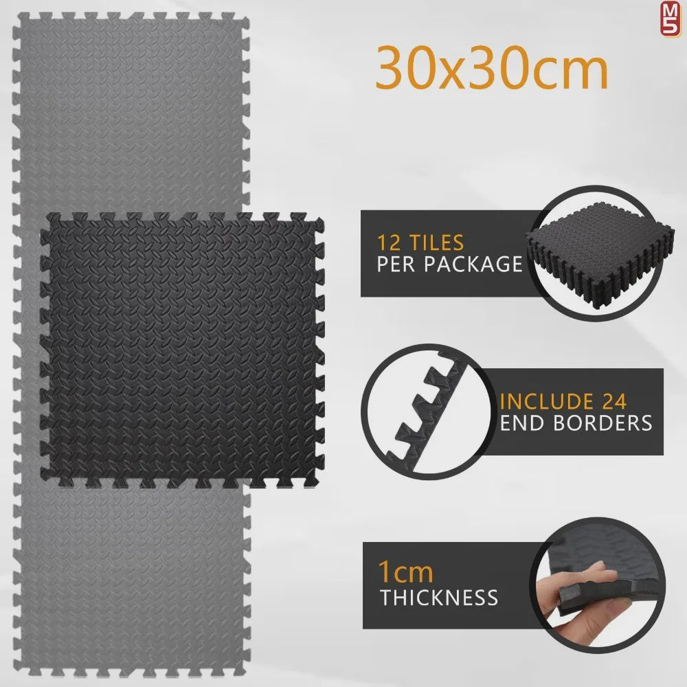Interlocking EVA Schuim Puzzelmat voor Thuisgym - Antislip en Geluiddempend