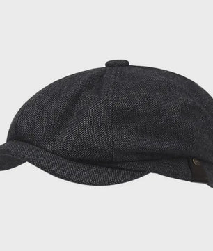 Vintage Heren Oktagonale Pet - Stijlvolle Visgraat & Streep Casual Hoed voor Dagelijks Gebruik