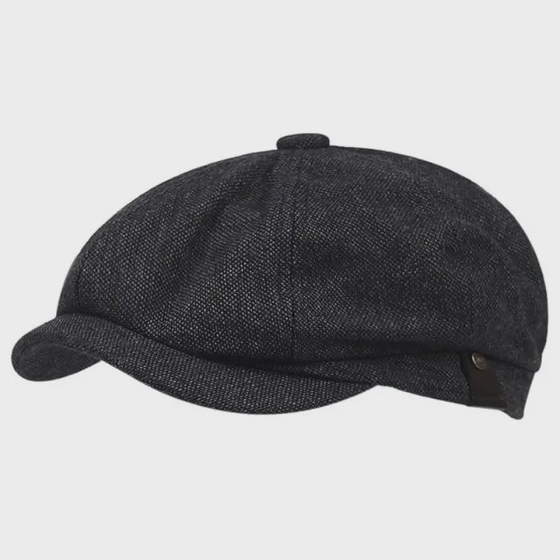 Vintage Heren Oktagonale Pet - Stijlvolle Visgraat & Streep Casual Hoed voor Dagelijks Gebruik