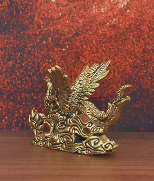 Gouden Feniks Beeldje - Decoratie voor Woonkamer, Bureau & Huis