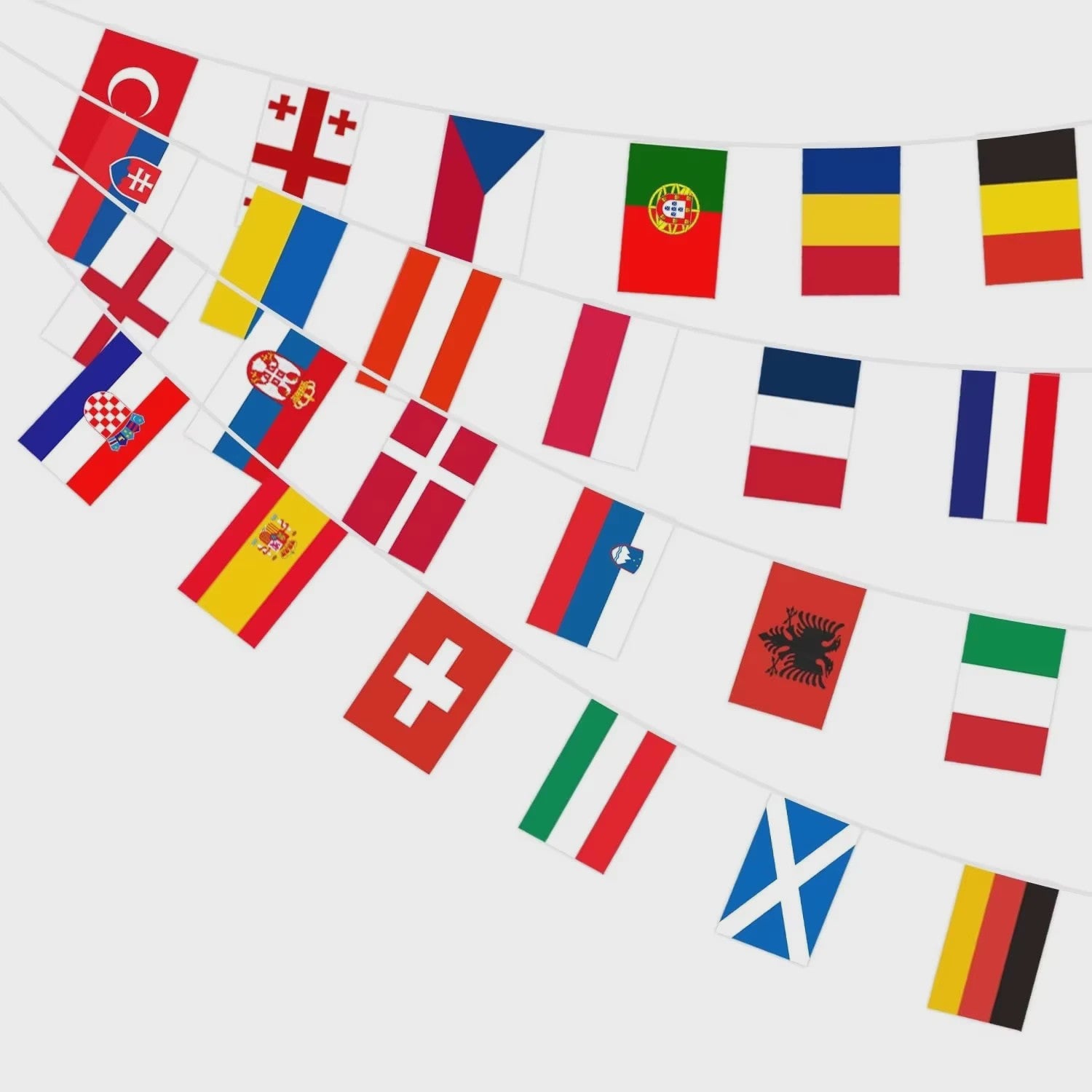 Vlaggenlijn Europa 2026 - Diverse Nationale Vlaggen voor Feestelijke Decoratie