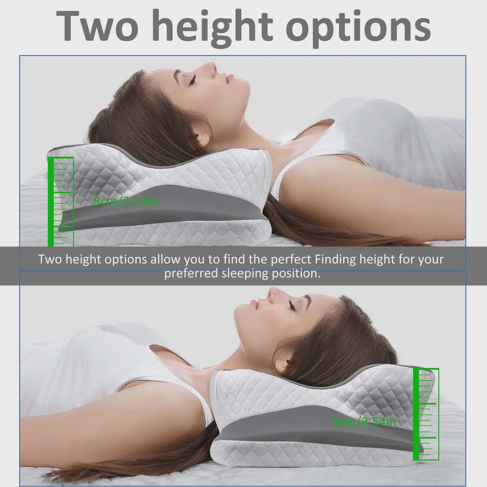 Ergonomisch Memory Foam Kussen met IJs Zijde - Nekondersteuning & Ademend