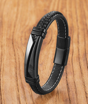 Unieke Roestvrijstalen & Leren Armband - Stijlvol Unisex Sieraad