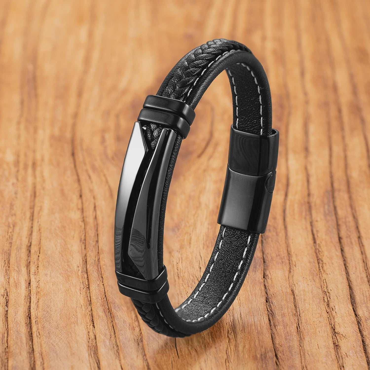 Unieke Roestvrijstalen & Leren Armband - Stijlvol Unisex Sieraad