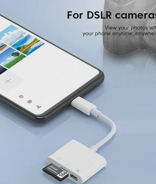 USB-C 3-in-1 Hub: SD/TF Kaartlezer & USB Poort voor Telefoon, Tablet & Laptop
