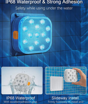 Oplaadbare LED Onderwater Verlichting voor Zwembad met Afstandsbediening & Timer