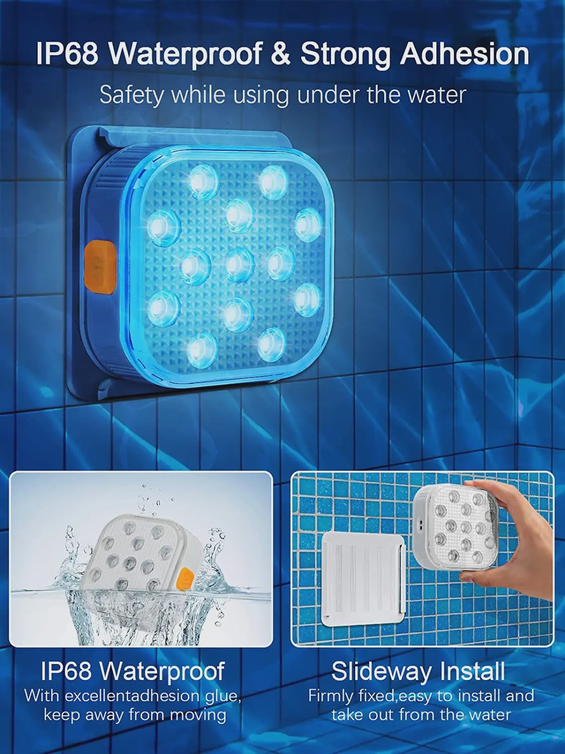 Oplaadbare LED Onderwater Verlichting voor Zwembad met Afstandsbediening & Timer