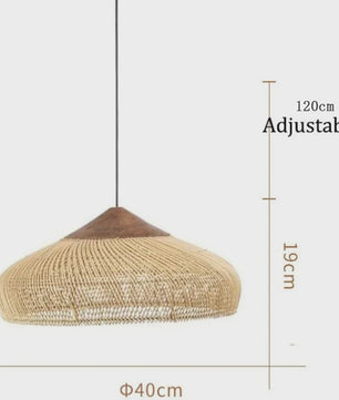 Rustieke Rotan Hanglamp Beige - Natuurlijke Wicker Plafondlamp voor Eetkamer & Woonkamer