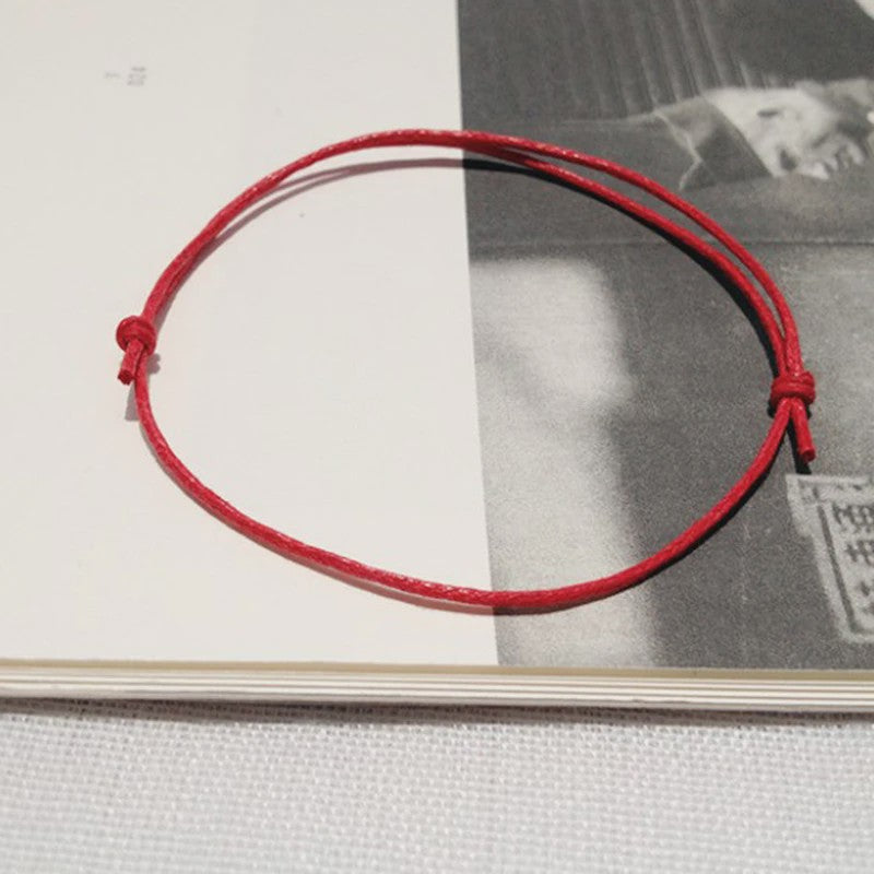 Verstelbaar Zwart Rood Touw Enkelbandje - Zomerse Barefoot Armband voor Dames & Heren