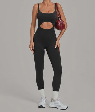Dames Sport Jumpsuit met Cut-out en Backless Design - Perfect voor Yoga, Fitness & Running
